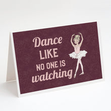 Load image into Gallery viewer, Dance like no one is watching Greeting Cards -  Blank Note Cards – 8-Pack of Artist-Designed Cards with Envelopes