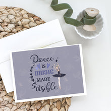Load image into Gallery viewer, Dance is music made visible Greeting Cards -  Blank Note Cards – 8-Pack of Artist-Designed Cards with Envelopes
