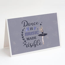 Load image into Gallery viewer, Dance is music made visible Greeting Cards -  Blank Note Cards – 8-Pack of Artist-Designed Cards with Envelopes