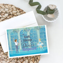 Load image into Gallery viewer, Eat Sleep Dance Repeat Greeting Cards -  Blank Note Cards – 8-Pack of Artist-Designed Cards with Envelopes