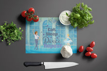 Load image into Gallery viewer, Eat Sleep Dance Repeat Glass Cutting Boards – Durable, Decorative Kitchen Art Large