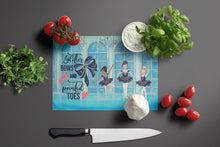 Load image into Gallery viewer, Glitter Bows and Pointed Toes Dance Glass Cutting Boards – Durable, Decorative Kitchen Art Large