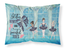 Load image into Gallery viewer, Glitter Bows and Pointed Toes Dance Fabric Standard Pillowcase – Artistic Decorative Front, White Back