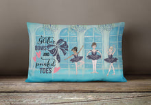 Load image into Gallery viewer, Glitter Bows and Pointed Toes Dance Canvas Fabric Decorative Pillow