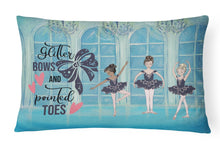 Load image into Gallery viewer, Glitter Bows and Pointed Toes Dance Canvas Fabric Decorative Pillow