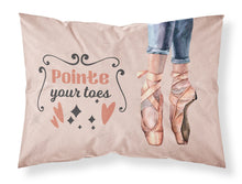 Load image into Gallery viewer, Pointe your Toes Dance Fabric Standard Pillowcase – Artistic Decorative Front, White Back