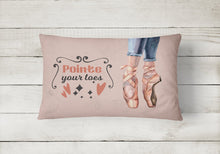 Load image into Gallery viewer, Pointe your Toes Dance Canvas Fabric Decorative Pillow