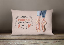 Load image into Gallery viewer, Pointe your Toes Dance Canvas Fabric Decorative Pillow