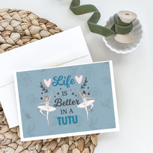 Load image into Gallery viewer, Life is Better in a Tutu Dance Greeting Cards -  Blank Note Cards – 8-Pack of Artist-Designed Cards with Envelopes