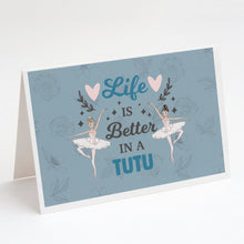 Load image into Gallery viewer, Life is Better in a Tutu Dance Greeting Cards -  Blank Note Cards – 8-Pack of Artist-Designed Cards with Envelopes