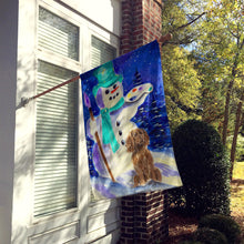 Load image into Gallery viewer, Artist Snowman with Boykin Spaniel Flag Canvas House Size