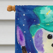 Load image into Gallery viewer, Artist Snowman with Boykin Spaniel Flag Canvas House Size