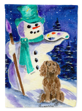 Load image into Gallery viewer, Artist Snowman with Boykin Spaniel Flag Canvas House Size