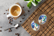Load image into Gallery viewer, Artist Snowman with Springer Spaniel Coasters - Set of 4 Lightweight Foam, Absorbent Drink Coasters