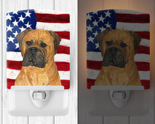 Load image into Gallery viewer, USA American Flag with Bullmastiff Ceramic Night Light SS4001CNL