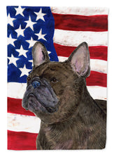 Load image into Gallery viewer, USA American Flag with French Bulldog Flag Canvas House Size