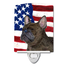 Load image into Gallery viewer, USA American Flag with French Bulldog Ceramic Night Light SS4003CNL