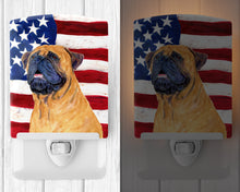 Load image into Gallery viewer, USA American Flag with Bullmastiff Ceramic Night Light SS4004CNL