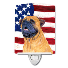 Load image into Gallery viewer, USA American Flag with Bullmastiff Ceramic Night Light SS4004CNL