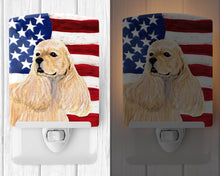 Load image into Gallery viewer, USA American Flag with Cocker Spaniel Ceramic Night Light SS4006CNL