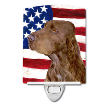 Load image into Gallery viewer, USA American Flag with Field Spaniel Ceramic Night Light SS4010CNL