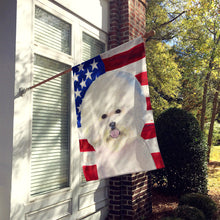 Load image into Gallery viewer, USA American Flag with Bichon Frise Flag Canvas House Size