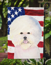 Load image into Gallery viewer, USA American Flag with Bichon Frise Garden Flag – Decorative Outdoor Yard Flag