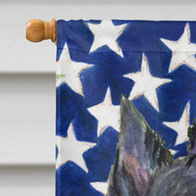 Load image into Gallery viewer, USA American Flag with Scottish Terrier Flag Canvas House Size