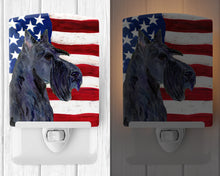 Load image into Gallery viewer, USA American Flag with Scottish Terrier Ceramic Night Light SS4014CNL