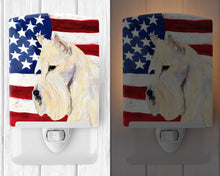 Load image into Gallery viewer, USA American Flag with Scottish Terrier Ceramic Night Light SS4015CNL