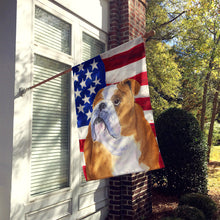 Load image into Gallery viewer, USA American Flag with Bulldog English Flag Canvas House Size