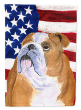 Load image into Gallery viewer, USA American Flag with Bulldog English Flag Canvas House Size