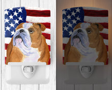 Load image into Gallery viewer, USA American Flag with Bulldog English Ceramic Night Light SS4017CNL