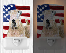 Load image into Gallery viewer, USA American Flag with Wheaten Terrier Soft Coated Ceramic Night Light SS4019CNL