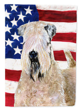Load image into Gallery viewer, USA American Flag with Wheaten Terrier Soft Coated Garden Flag – Decorative Outdoor Yard Flag
