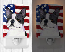 Load image into Gallery viewer, USA American Flag with Boston Terrier Ceramic Night Light SS4021CNL