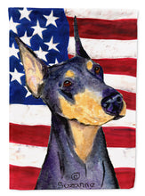 Load image into Gallery viewer, USA American Flag with Doberman Garden Flag – Decorative Outdoor Yard Flag
