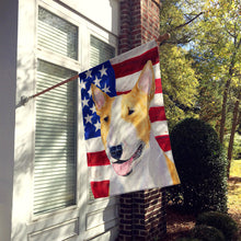 Load image into Gallery viewer, USA American Flag with Bull Terrier Flag Canvas House Size