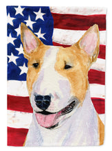Load image into Gallery viewer, USA American Flag with Bull Terrier Flag Canvas House Size