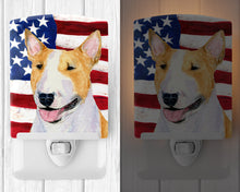 Load image into Gallery viewer, USA American Flag with Bull Terrier Ceramic Night Light SS4023CNL