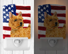 Load image into Gallery viewer, USA American Flag with Norwich Terrier Ceramic Night Light SS4026CNL