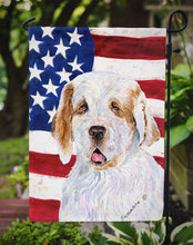 Load image into Gallery viewer, USA American Flag with Clumber Spaniel Garden Flag – Decorative Outdoor Yard Flag