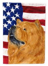 Load image into Gallery viewer, USA American Flag with Chow Chow Flag Canvas House Size