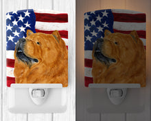 Load image into Gallery viewer, USA American Flag with Chow Chow Ceramic Night Light SS4029CNL