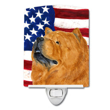 Load image into Gallery viewer, USA American Flag with Chow Chow Ceramic Night Light SS4029CNL