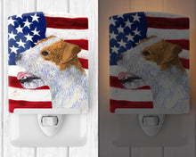 Load image into Gallery viewer, USA American Flag with Jack Russell Terrier Ceramic Night Light SS4031CNL