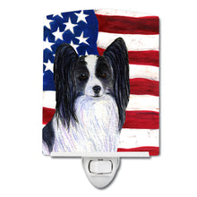 Load image into Gallery viewer, USA American Flag with Papillon Ceramic Night Light SS4032CNL