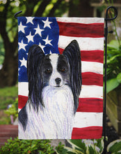 Load image into Gallery viewer, USA American Flag with Papillon Garden Flag – Decorative Outdoor Yard Flag
