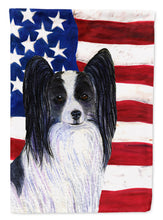 Load image into Gallery viewer, USA American Flag with Papillon Garden Flag – Decorative Outdoor Yard Flag