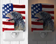 Load image into Gallery viewer, USA American Flag with Irish Wolfhound Ceramic Night Light SS4033CNL